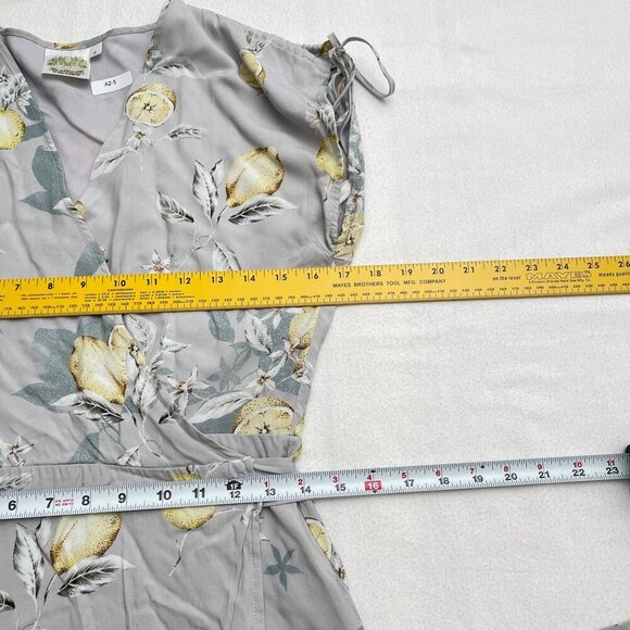 Plum Pretty Sugar Surplice Wrap Dress Lemon Floral Tasseled‎ Light Blue Small - Picture 11 of 14